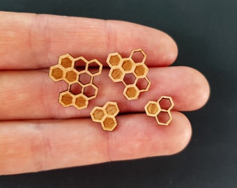 Honeycomb Stud Earrings, Beekeper,  Titanium Earrings, Honey Bee Jewelry, Honeycomb Jewelry, Boho studs, Bee lover giftt