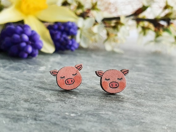 Pig online stud earrings
