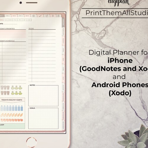 Iphone Planner Digital Undated Planner Ipad Goodnotes Etsy