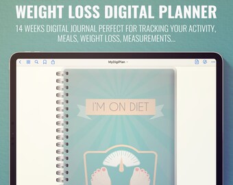 14-Week Diet Digital Planner: Weight Loss Journal (PDF)