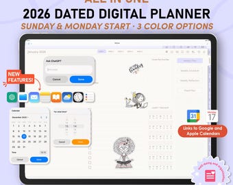 2026 Digital Planner iPad | Minimalist All-in-One (GoodNotes Planner)