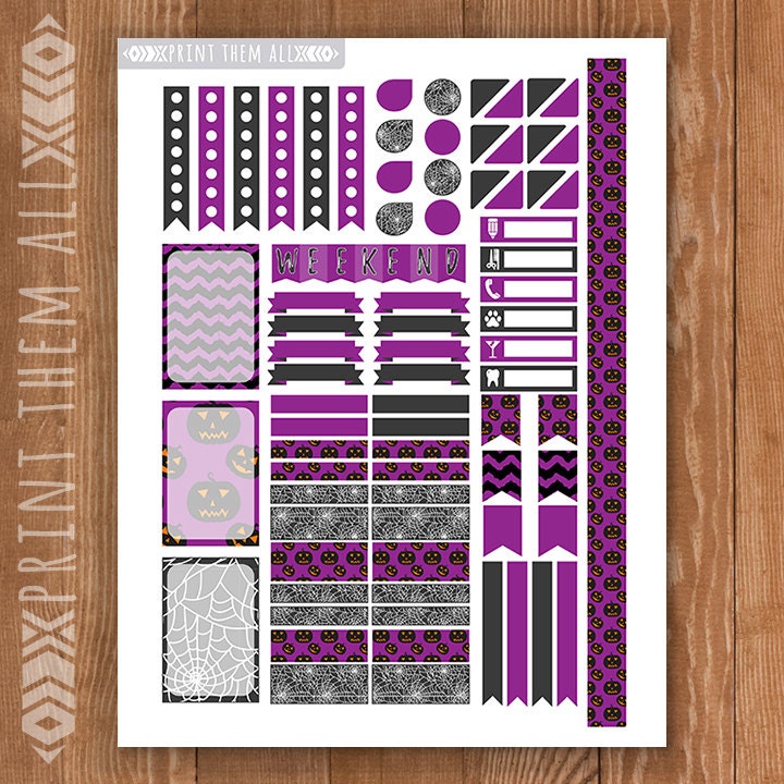 HALLOWEEN Printable Planner Stickers Happy Planner Mambi | Etsy