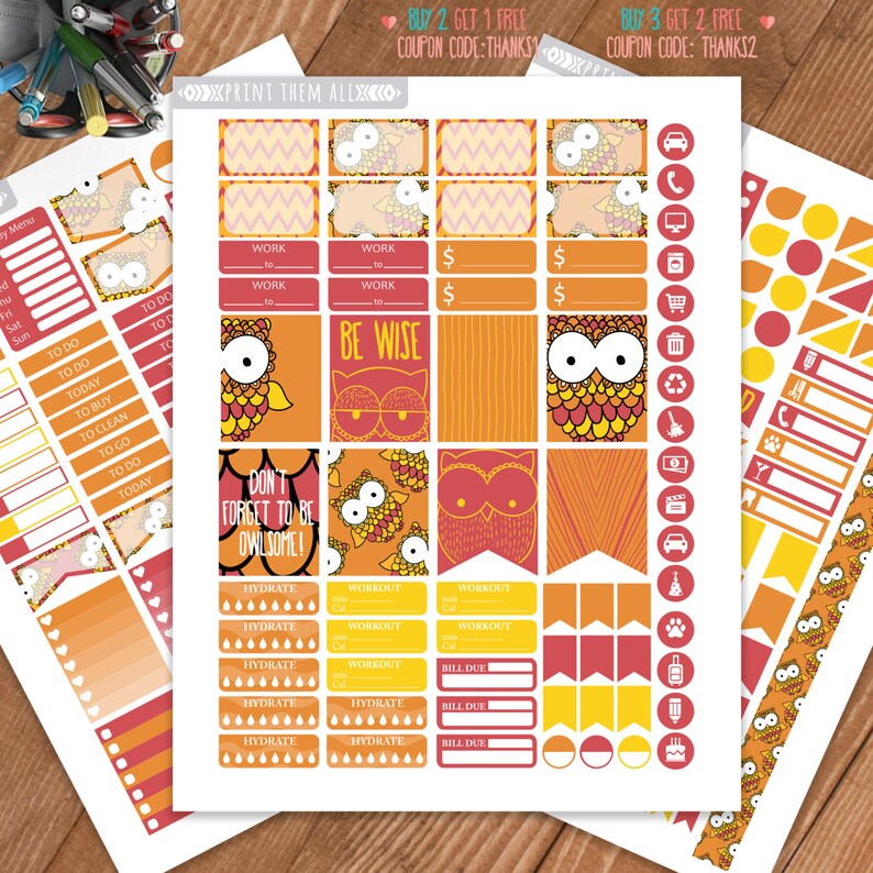 Stickers for ERIN CONDREN LIFEPLANNER\u2122,Planner Kit Washi,Eclp stickers,Instant download FAll Planner Stickers Printable,Weekly Kit