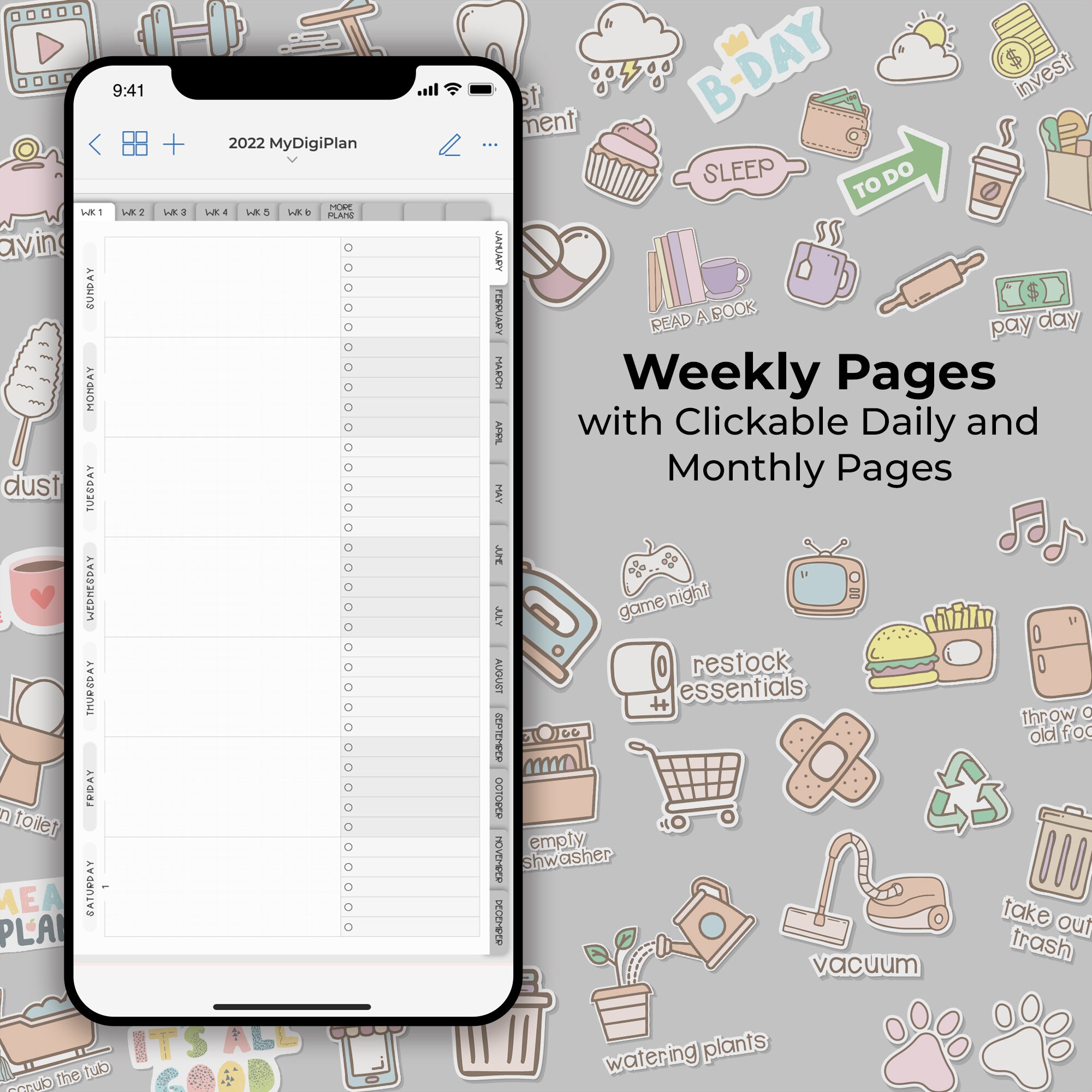 2023 Digital Planner for Iphone or Android Phones Dated Etsy