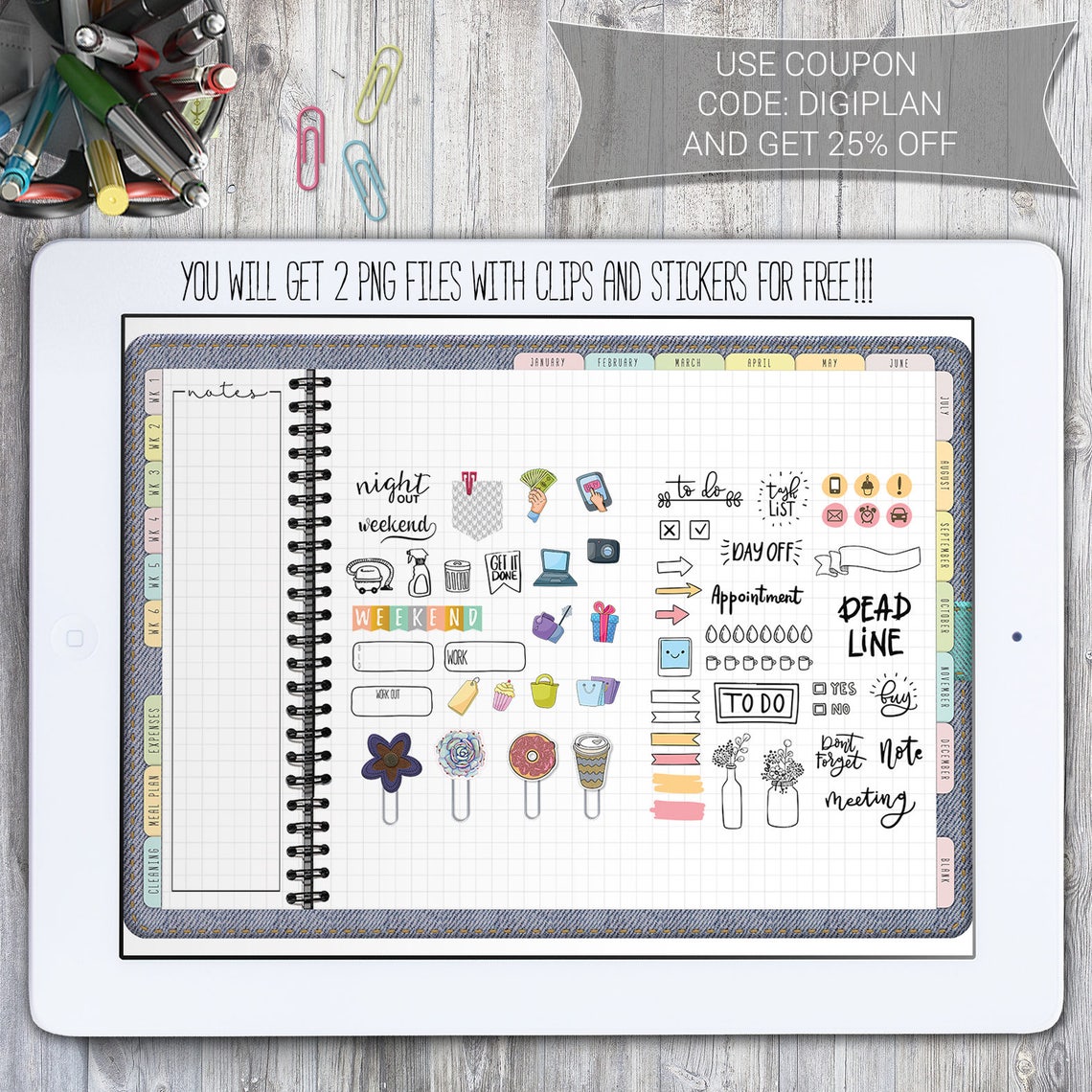 Digital Planner for Goodnotes With Hyperlinks Digital Planner Etsy