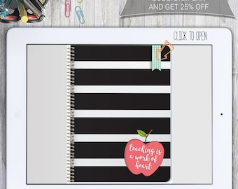 Teacher Digital Planner: GoodNotes, Notability, Xodo Compatible (PDF Planner)