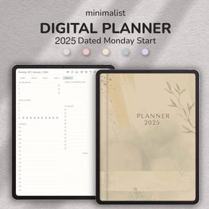 2025 Digital Planner | Dated Daily, Weekly & Monthly | iPad GoodNotes and Android Xodo Planner | Digital Planner Dated | Goals Planner