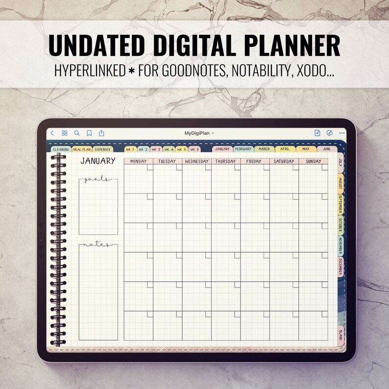 undated digital planner goodnotes undated digital planner goodnotes
