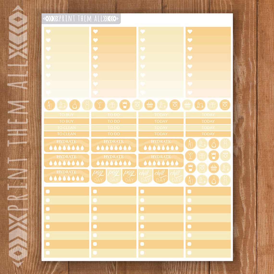 Fall Boho Planner Stickers Printable Autumn Big Happy Planner | Etsy