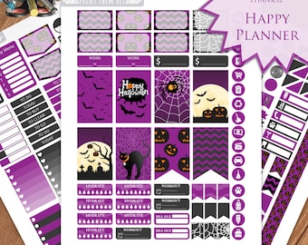 Stickers d'Halloween imprimables : kit hebdomadaire Happy Planner (téléchargement numérique)