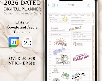 2026 Digital Planner: Goodnotes, Google & Apple Calendar (PDF)