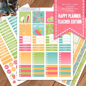 Teacher Planner Stickers, Happy Planner Teacher Edition, Planner Stickers, Printable stickers, Planner Printable, Happy Teacher Planner Kit