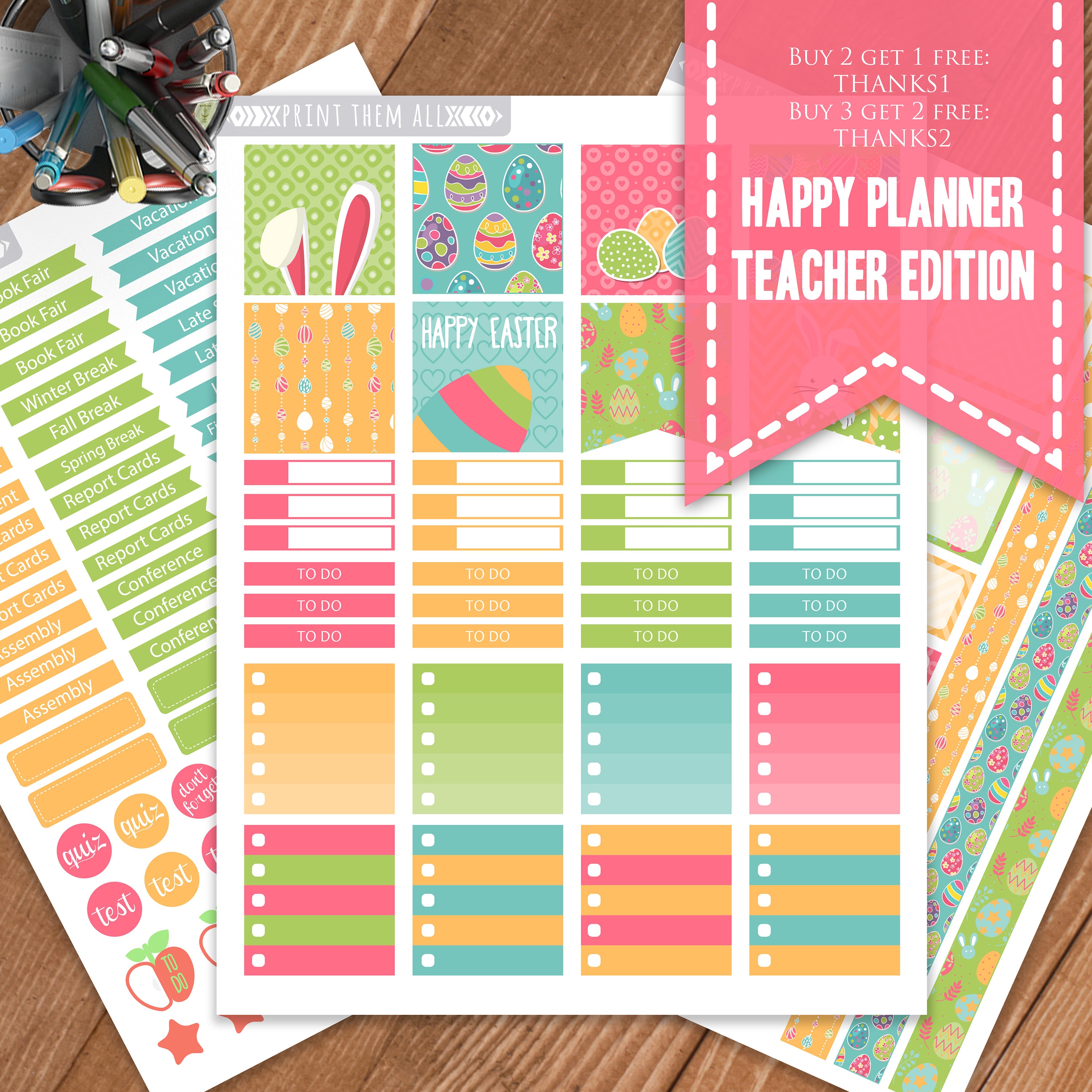 teacher planner stickers happy planner teacher edition etsy