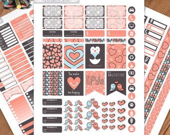 Valentine Planner Stickers: Weekly Kit for Erin Condren (Digital Download)