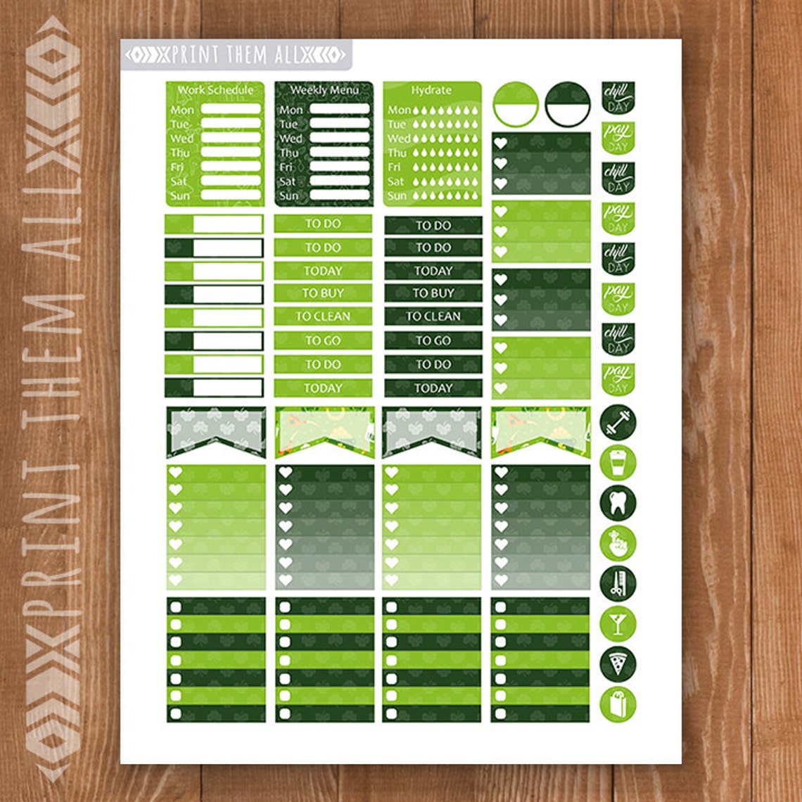 St Patrick's Day Planner Stickers Printableweekly Kit - Etsy