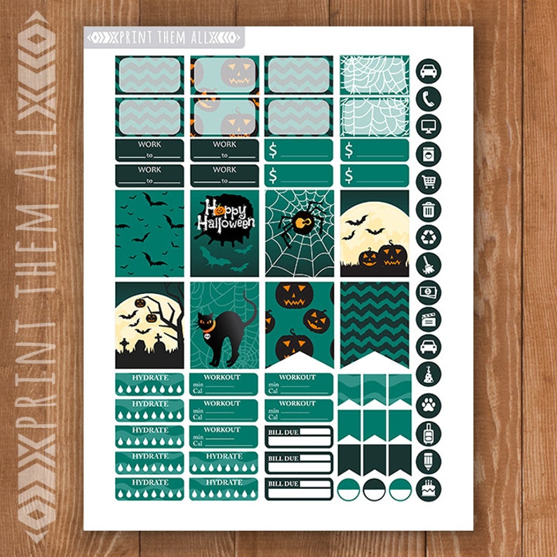 ERIN CONDREN LIFEPLANNER ™, Planner Kit, Washi, Eclp Sticker, Halloween Planner Sticker Bild 3