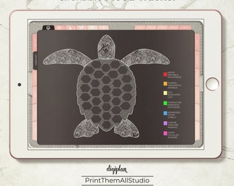 Undated Digital Planner: Mood Tracker, Stickers (PDF Download)
