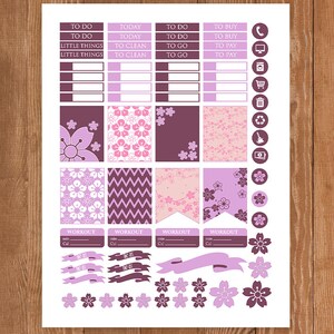 Cherry Blossom Planner Stickers Printable,weekly Kit,stickers for ERIN ...