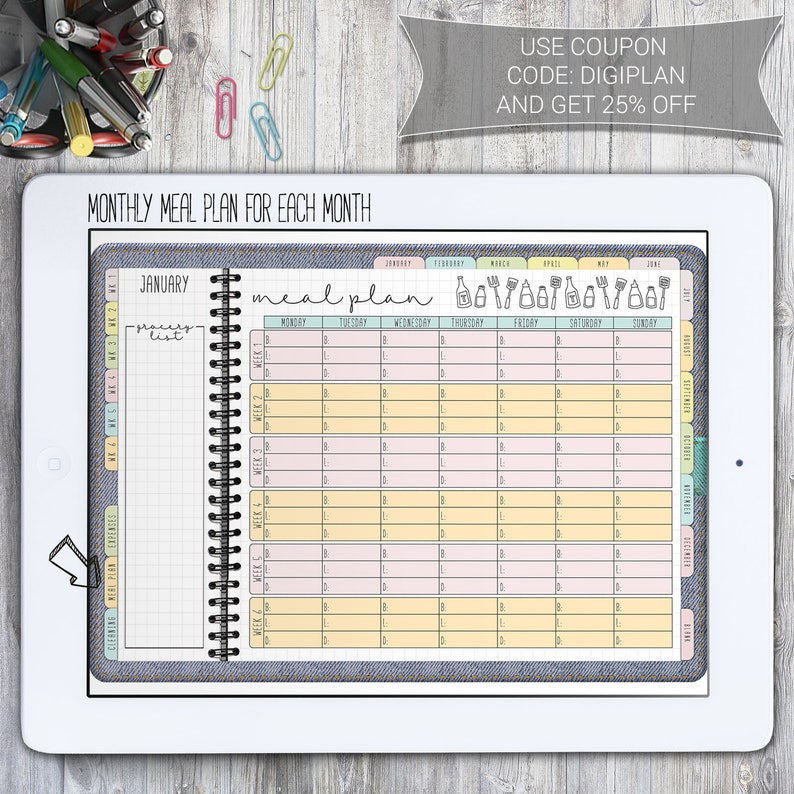 Digital Planner for Goodnotes With Hyperlinks Digital Planner Etsy