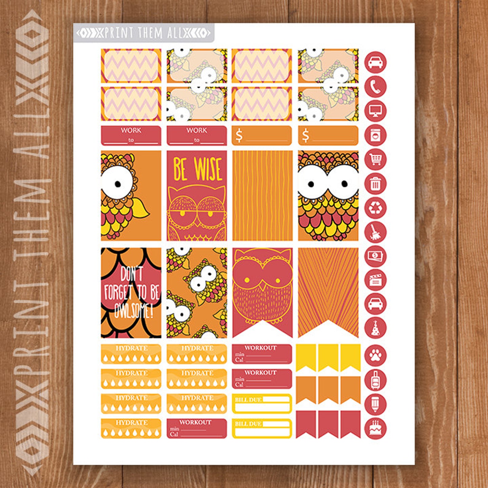Fall Planner Stickers Printable Autumn HAPPY PLANNER - Etsy
