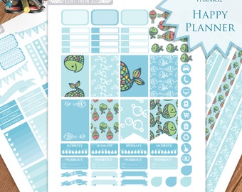 Colorful Fish Planner Stickers: Monthly/Weekly Kit (Digital Download)