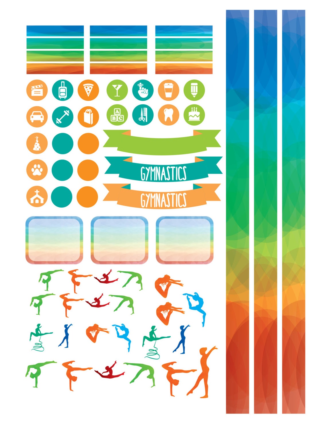 Gymnastic Planner Stickers Printable HAPPY PLANNER Sticker | Etsy