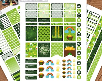 St Patrick's Day Planner Stickers: Weekly Kit for Erin Condren (Digital Download)