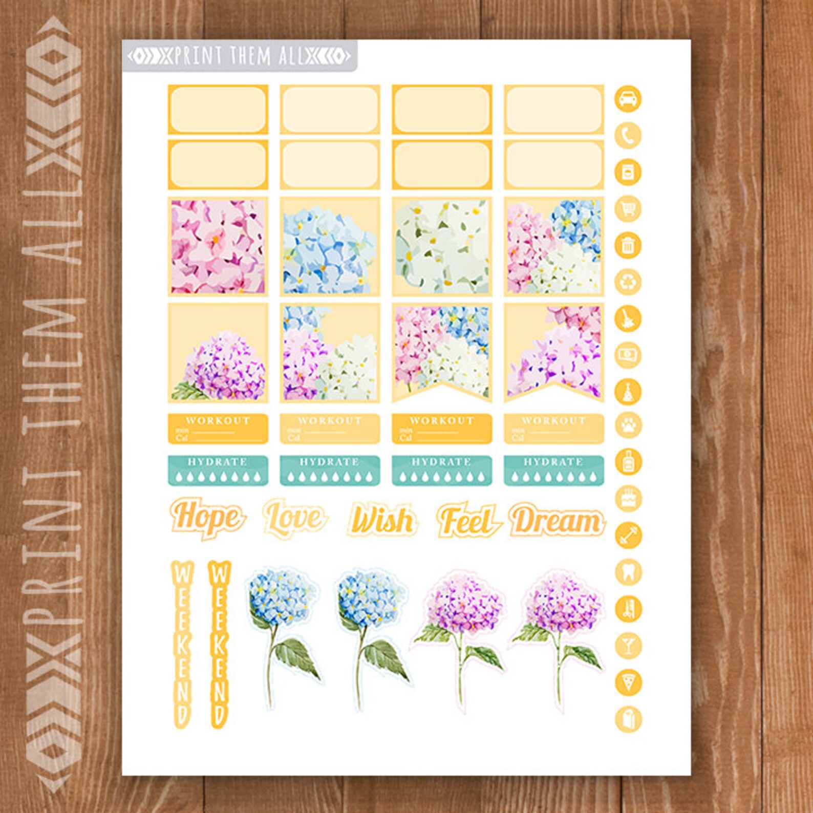 Floral Mini Happy Planner Stickers: Monthly Weekly Kit (digital ...