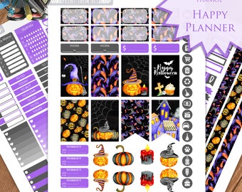 Halloween Planner Stickers: Happy Planner Kit (Digital Download)
