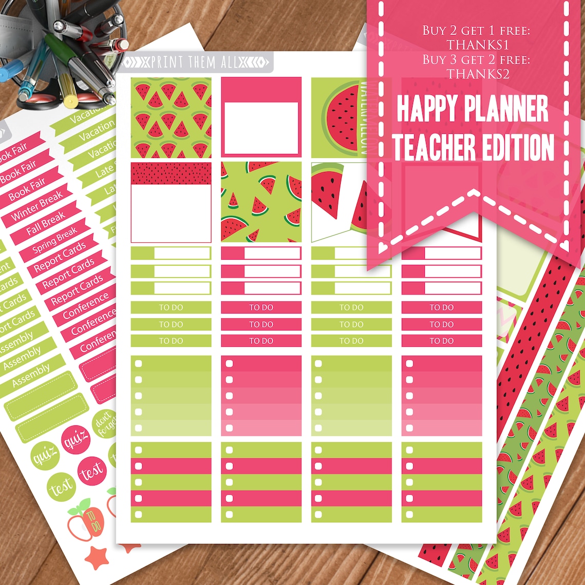 Teacher Planner Stickers Happy Planner Teacher Edition Etsy