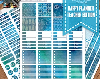 Winter Teacher Planner Stickers: Happy Planner Edition (Printable)