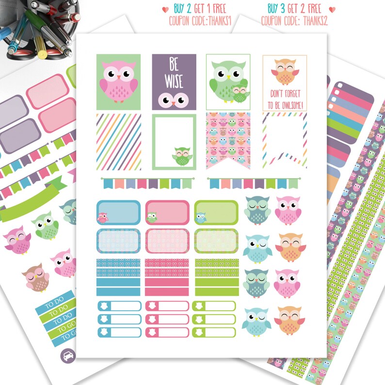 Bird Planner Stickers PrintableWeekly Kit Stickers for ERIN Etsy