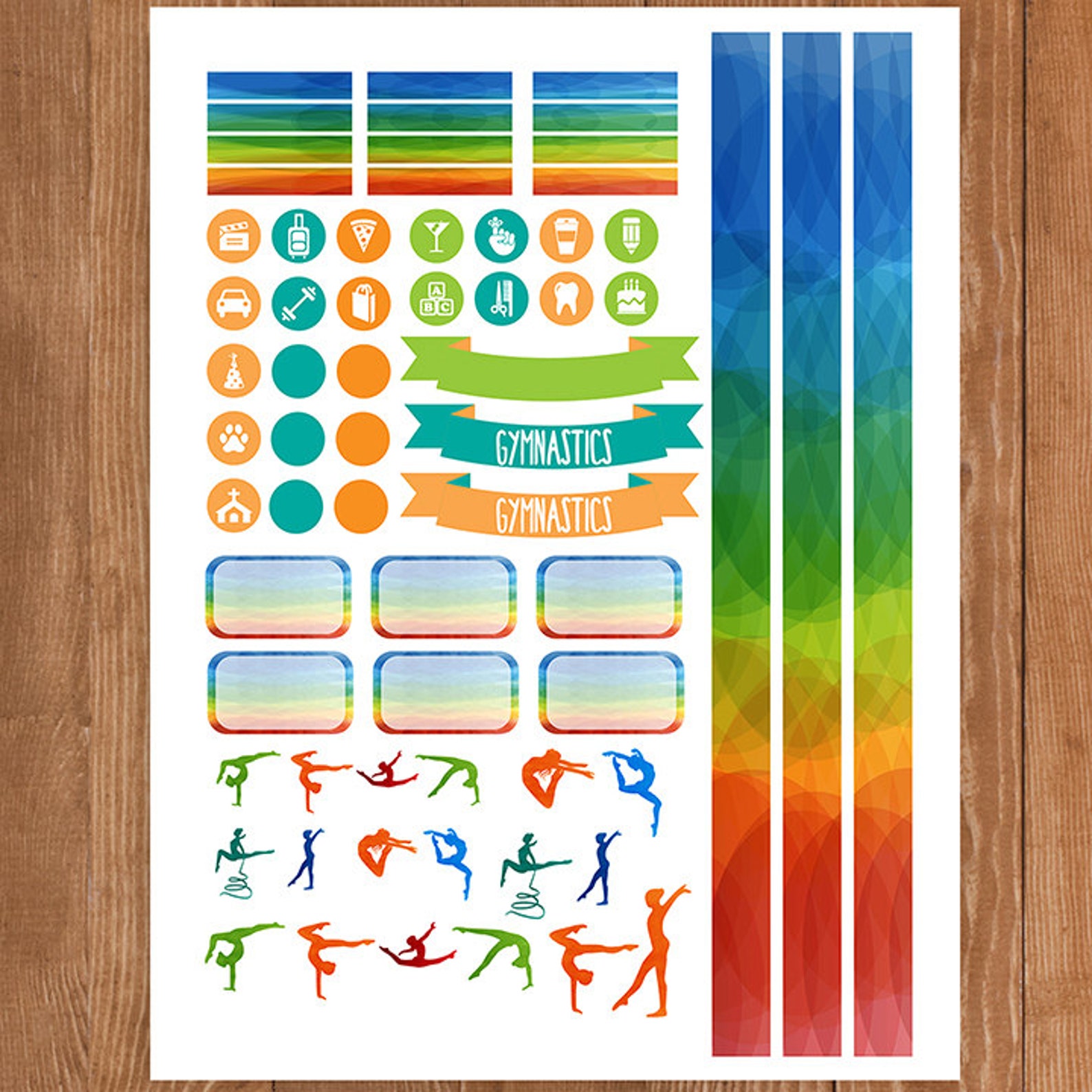 Gymnastic Planner Stickers Printableweekly Kit Stickers for Etsy