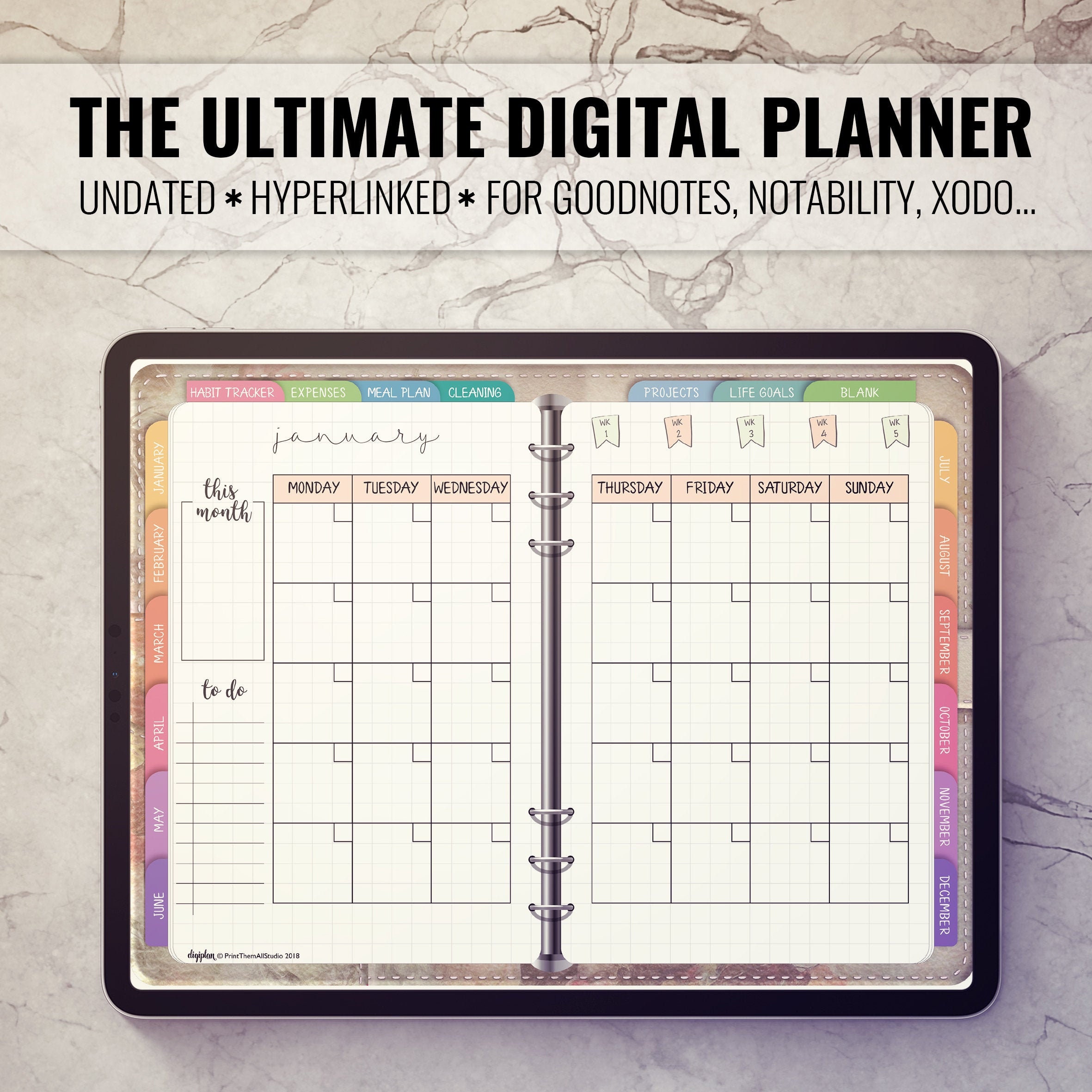 Paper IPhone Daily Planner Digital BuJo Planner IPad GoodNotes 