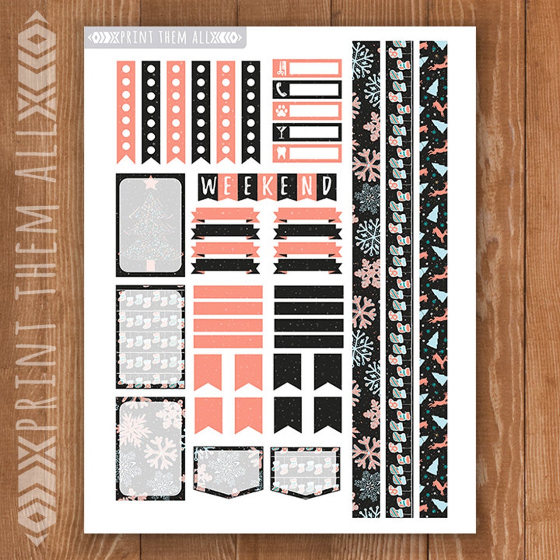 Christmas Planner Stickers Printable New Year Happy Planner - Etsy