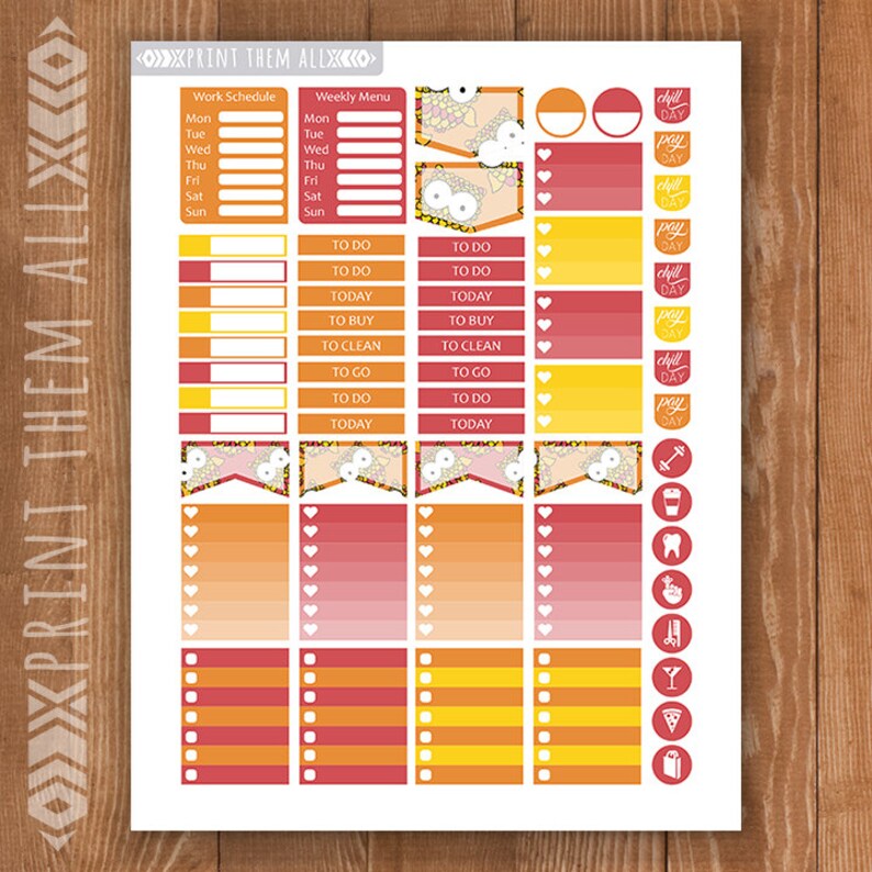 Stickers for ERIN CONDREN LIFEPLANNER\u2122,Planner Kit Washi,Eclp stickers,Instant download FAll Planner Stickers Printable,Weekly Kit