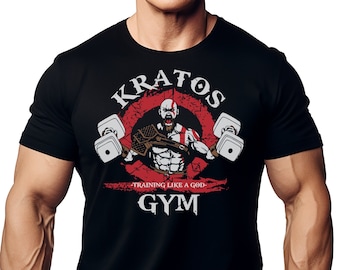 Kratos Gym T Shirt for Men - TV, Movie & Cartoon Themed Workout Training Top Perfect for Fitness and Pop Culture Fans Gym Shirt Tee