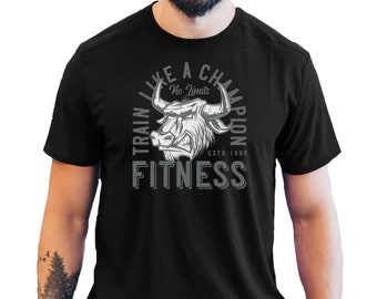 Train Like A Champion Men's T-Shirt Fitness Gym Top Training Bodybuilding Shirt