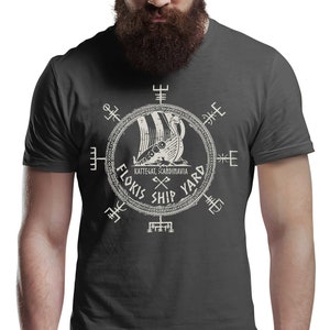 Flokis Ship Yard Viking T-Shirt Victory Or Valhalla Tee Shirt Norway Norse Mythology Viking Shirt Unisex Warrior