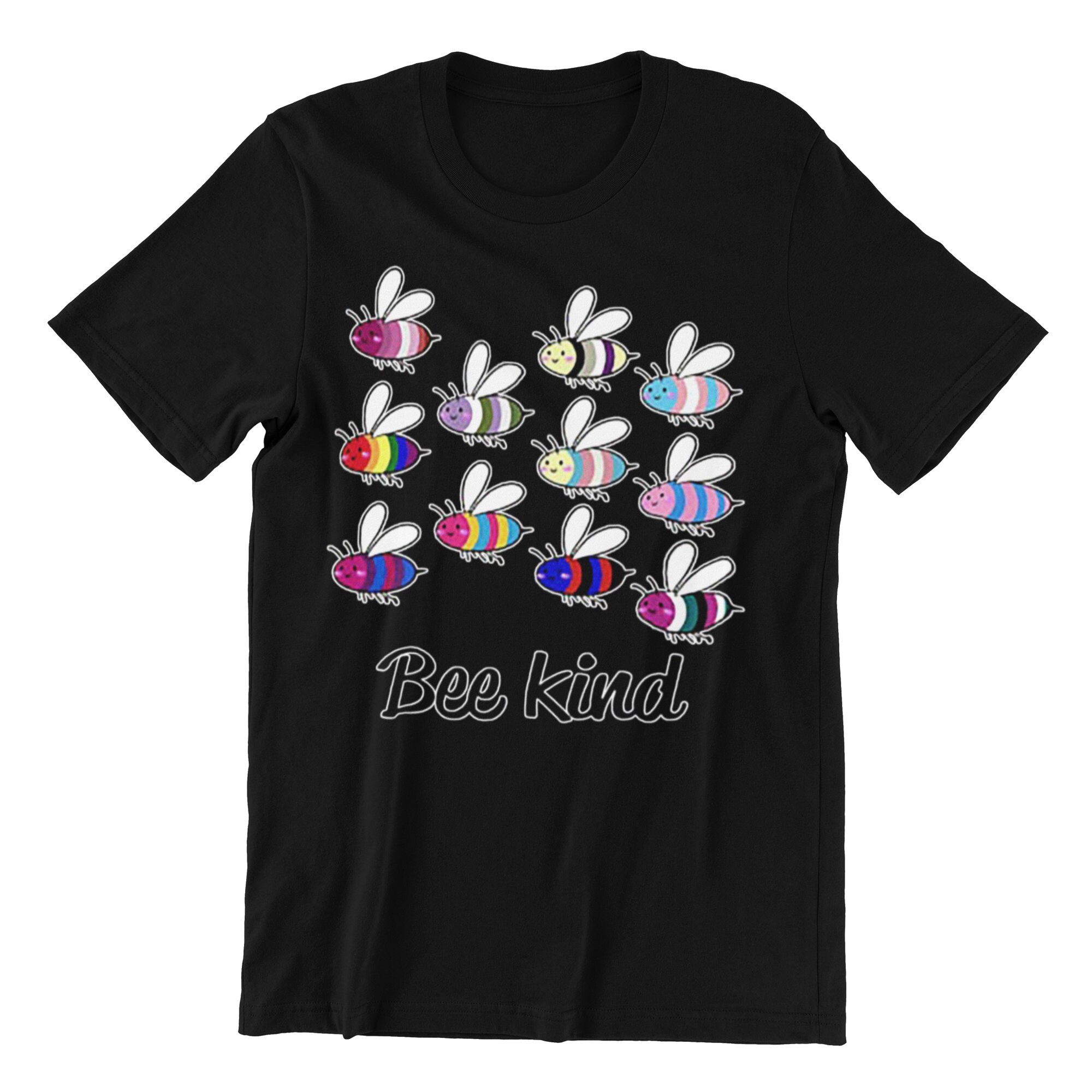 Image of Lgbt Bee Kind Cute Comedy Unisex T-Shirt, Pride Flags