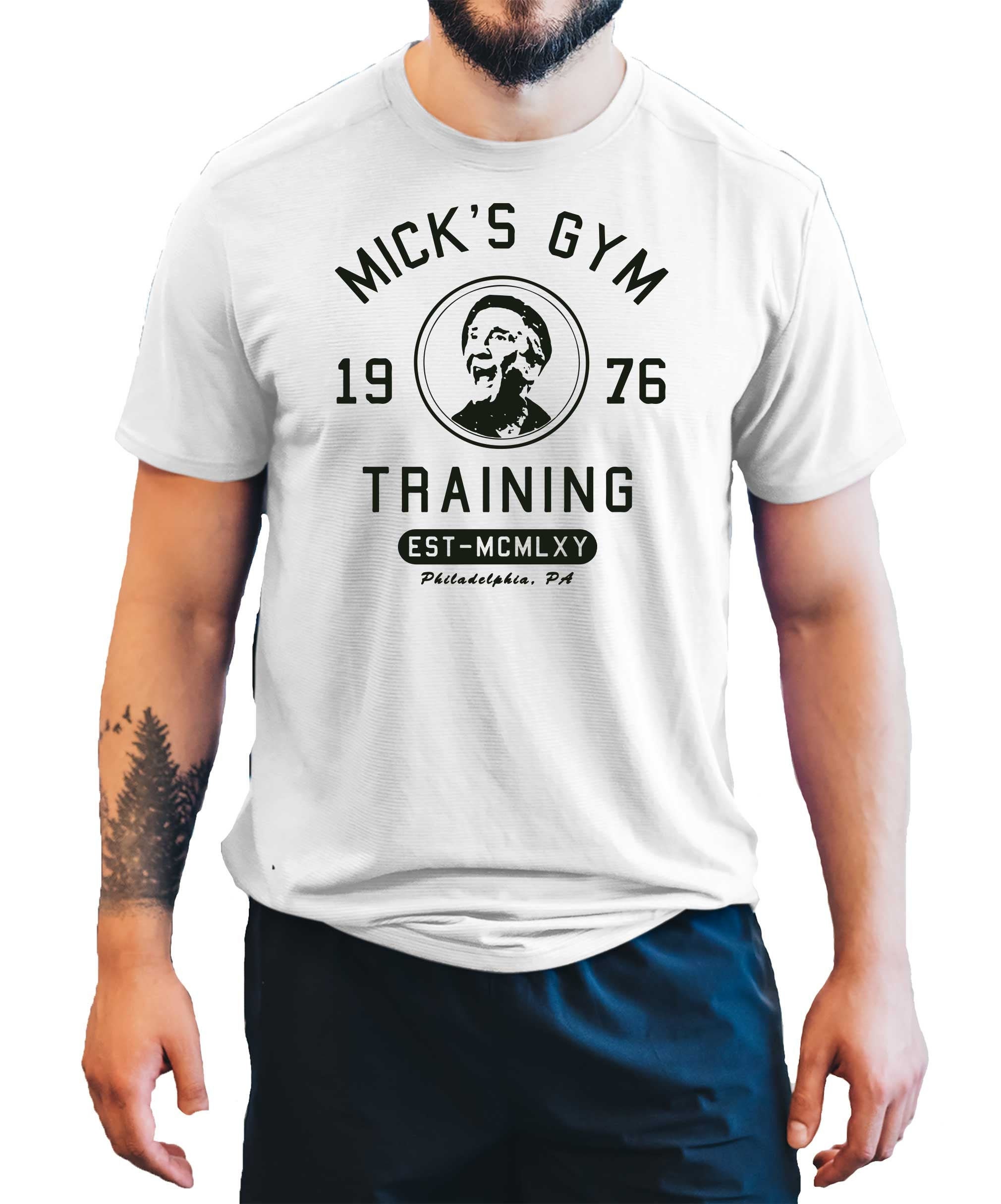 Image of Mick's Gym Rocky Men's T-Shirt Workout Top Active Wear Training Bodybuilding Shirt