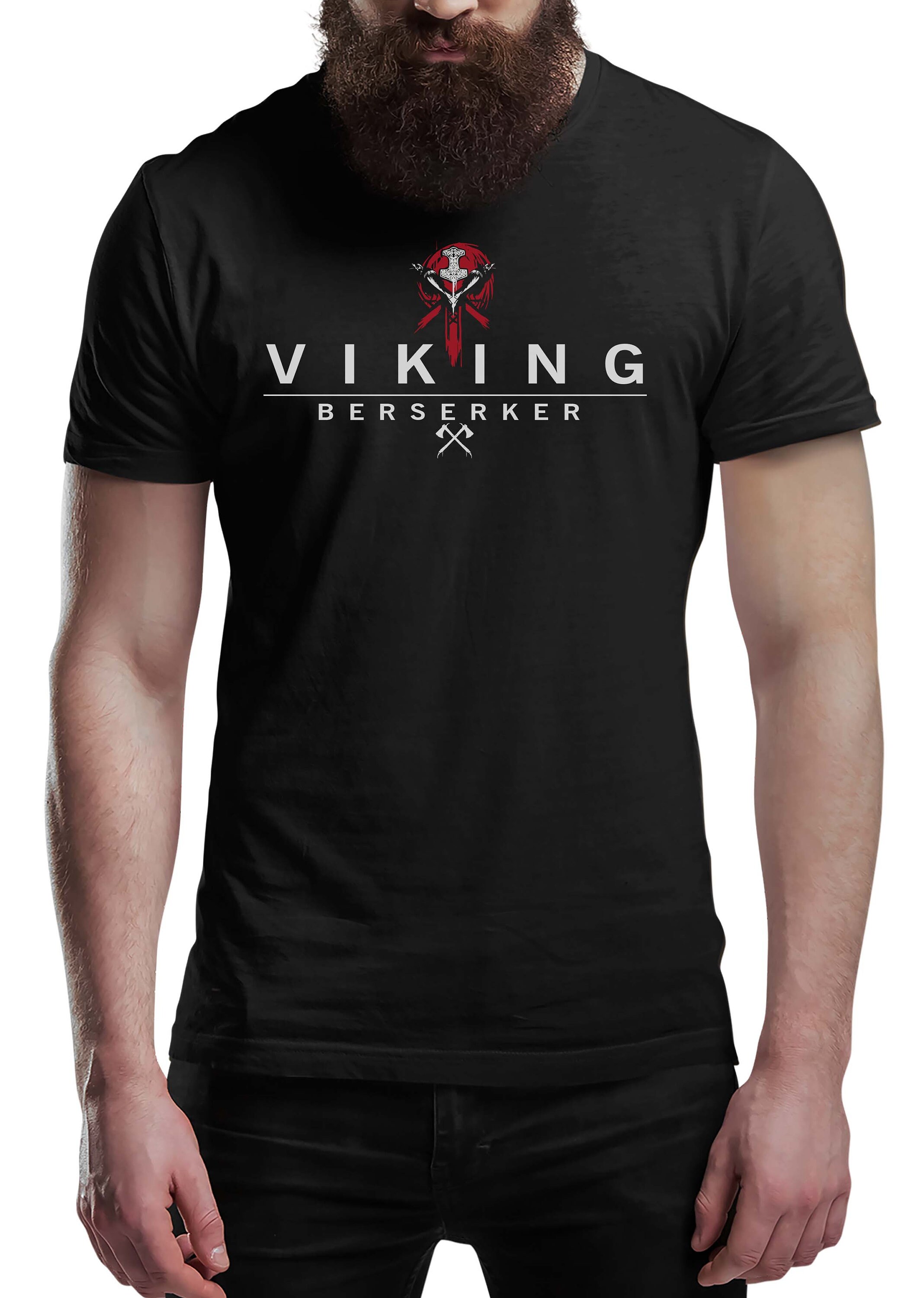 Viking Berserker T-Shirt Valhalla Tee Shirt Norway Norse | Etsy