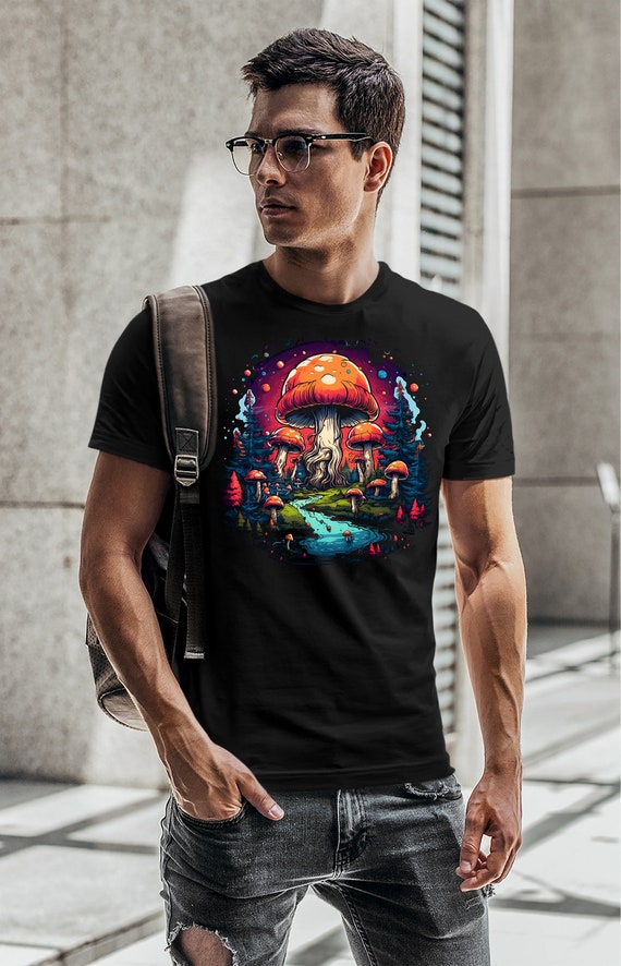 【mahagrid】23SS★ MUSHROOM WESTERN SHIRT Keep Growing Mushroom Shirt, Mushroom Shirt for Teacher