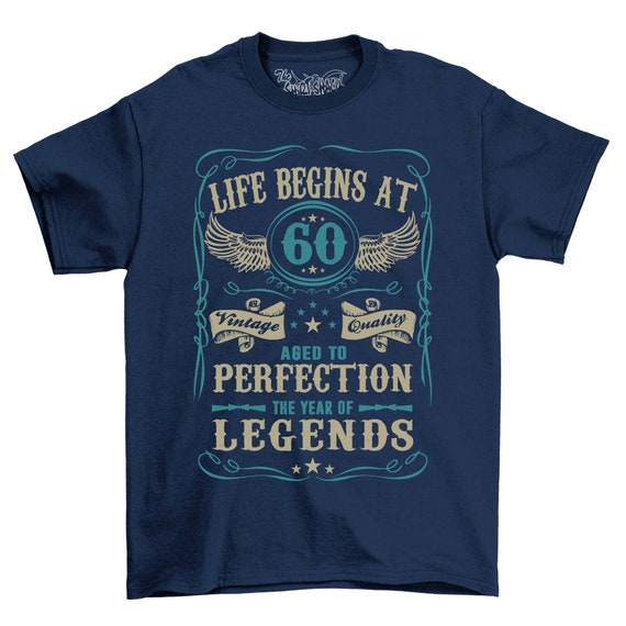 Buy Life Begins at 60 Aged to Perfection T Shirt Mens 60th 