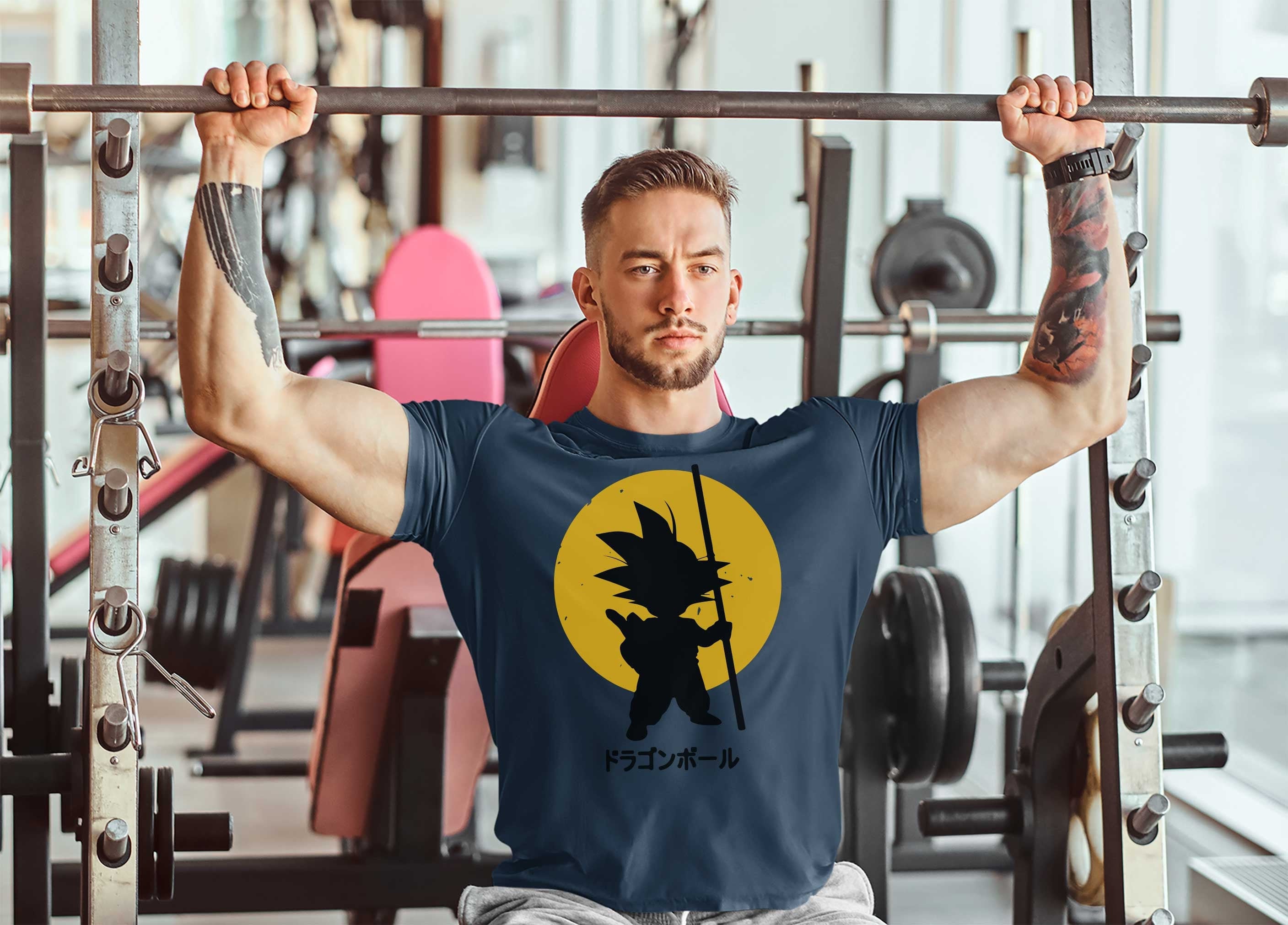 Image of Son Goku Men's T-Shirt Fitness Gym Top Training Bodybuilding Shirt