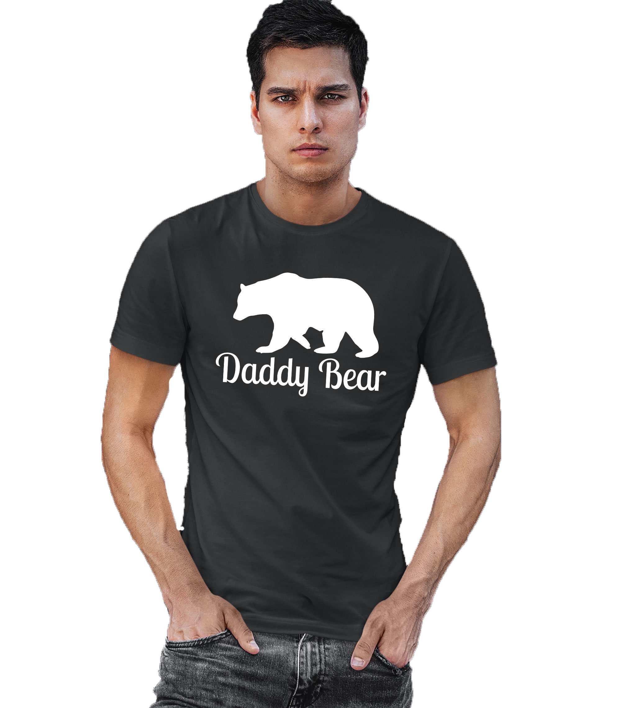 New Daddy Bear Black Tee White Print Father Gift Black | Etsy