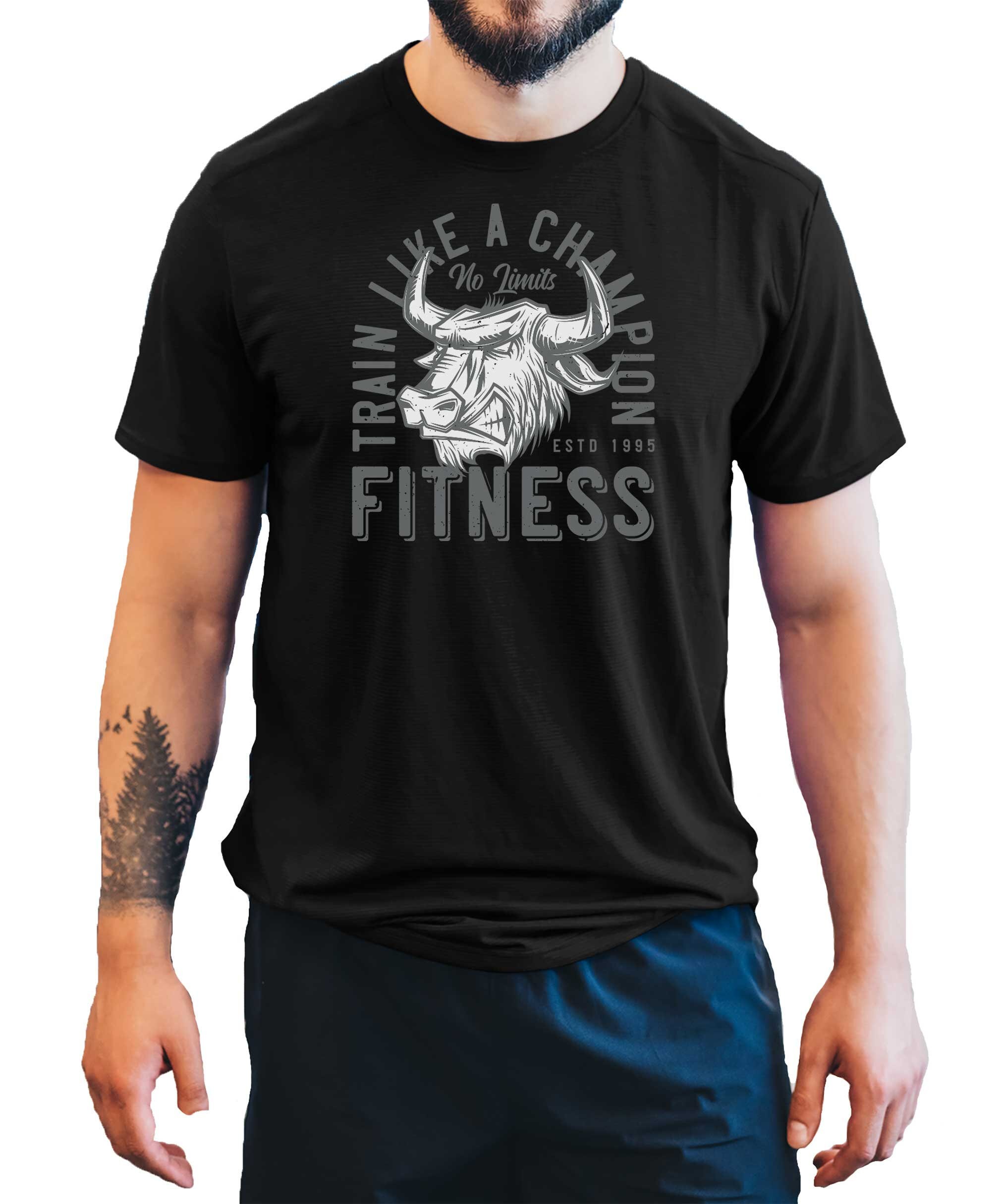 Image of Train Like A Champion Men's T-Shirt Fitness Gym Top Training Bodybuilding Shirt