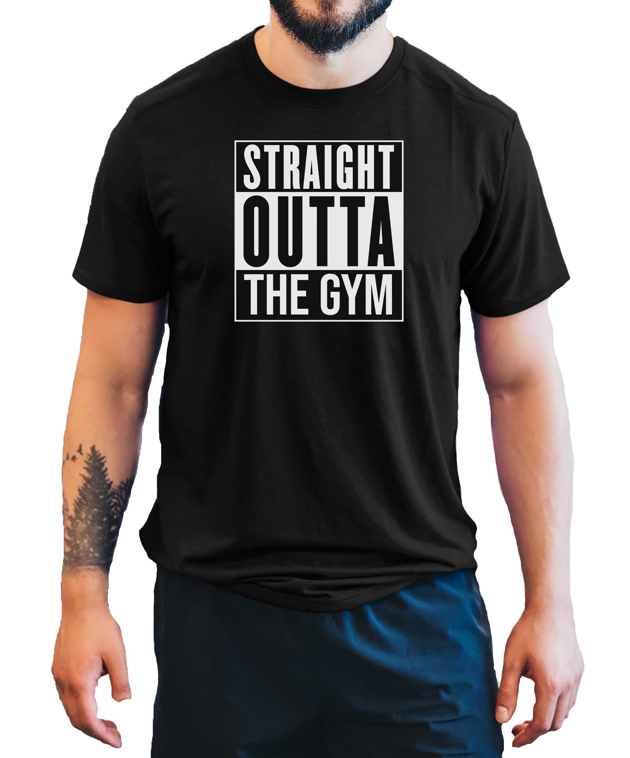 Image of straight Outta The Gym Men's T-Shirt Fitness Top Training Bodybuilding Shirt