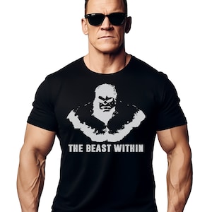 Camiseta de gimnasio The Beast Within para hombre, camiseta de entrenamiento con temática de películas y dibujos animados, perfecta para fanáticos del fitness y la cultura pop, camiseta de gimnasio