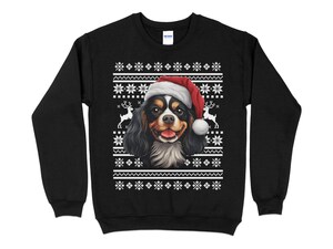 Sweatshirt Noël « Cavalier King Charles Spaniel Moche » – Humour Chien, Cadeau Amusant Pour Amoureux Des Chiens – Tissu 241 G